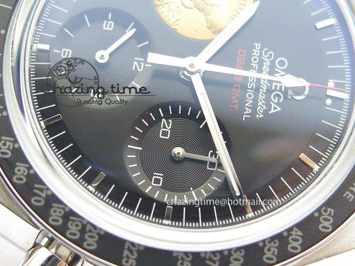 0524 Effortless Speedmaster Apollo 11 On SS Bracelet Manual Winding Chrono Movement 8225